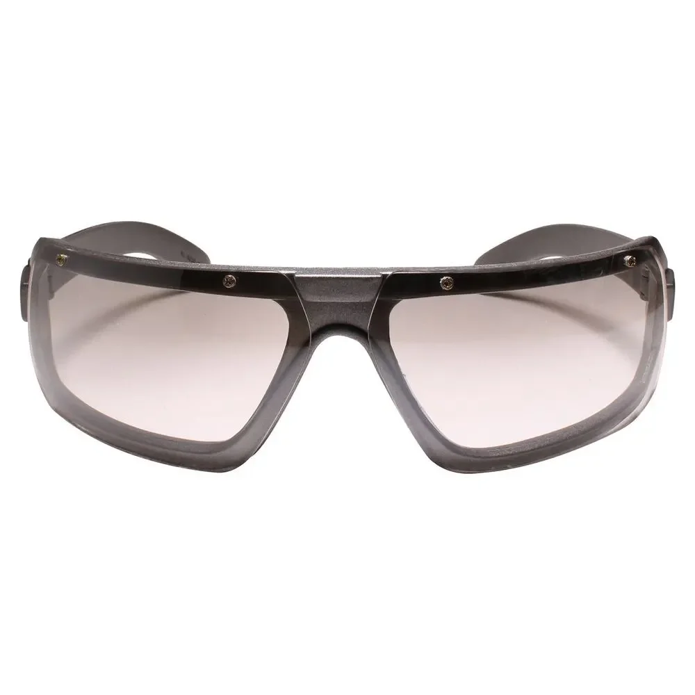 Unique Retro Futuristic Novelty 90s Wrap Around Gray Rectangle Sunglasses